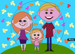 image of happy family cartoon