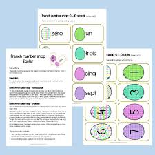 french easter number matching game