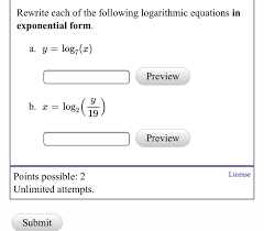 Following Logarithmic Equations Chegg
