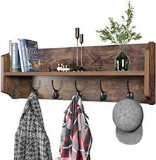 homfa wooden coat rack shelf 24 8l