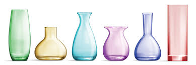 Color Glass Vase Realistic Set 8131596