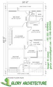 30x60 House Plan Elevation 3d View
