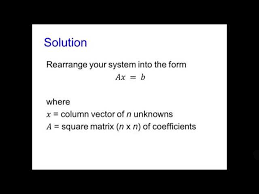 Simultaneous Linear Equations In Matlab