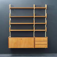 Large Vintage Wall Shelving Unit By Wk