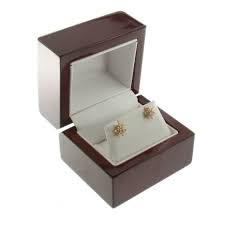 cherry rosewood wooden earring box