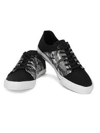 black fabric lace up sneakers