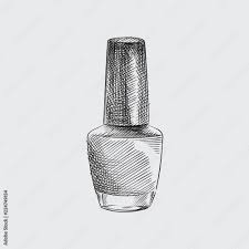 detailed nail polish sketch isolated on
