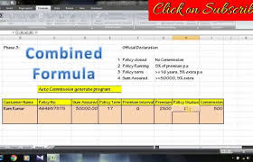 Lic Agent Commission Chart Solution In Excel Hindi