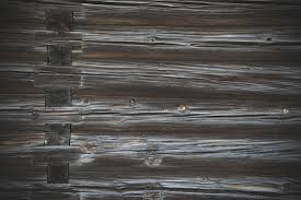 Photo Old Log Cabin Wall Texture Dark