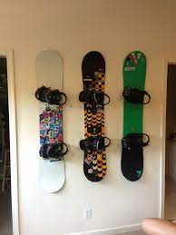 diy wall mount snowboard storage