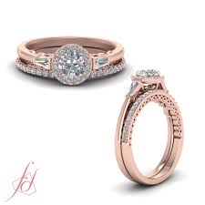 Find the perfect women's wedding rings worthy of representing your commitment of forever. 1 Carat Round Cut Diamond Halo Engagement Ring Sets For Her 14k Rose Gold Gia Ebay