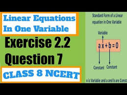 Linear Equations In One Variable