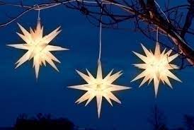 14 white moravian star hanging