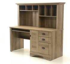 An elegant take on a compact computer desk crafted out of solid wood with a cherry finish. Harbor View Computer Desk With Hutch 415109 Sauder Sauder Woodworking