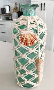 Macrame Beach Glass Vase