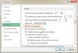 Formula Bar In Excel How To Show Hide