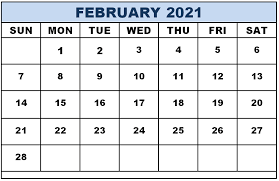 Monthly calendars and planners for every day, week, month and year with fields for entries and notes Printable February 2021 Calendar With Holidays In Pdf Word Calendar Dream