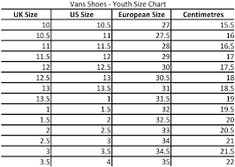 Vans Shoe Size Chart Sale Off61 Discounts