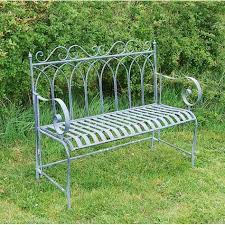 vintage lead grey metal garden bench