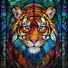 Tiger Stained Glass Window Cling Tiger