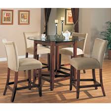 round glass counter height dining set