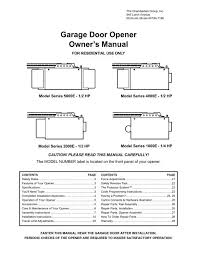 garage door opener owner s manual