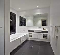 White Vanity Grey Tile Bathroom Grey