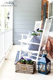 summer front porch decor gingham