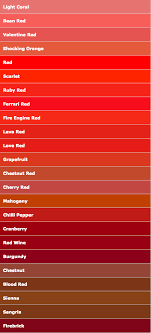 Color Names Red In 2019 Color Names Chart Pastel Red