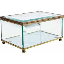 Vintage Beveled Glass Jewelry Box 1960