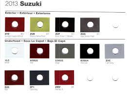Suzuki Paint Codes Color Charts