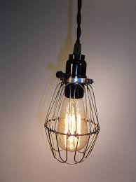 Hand Made Wire Mechanic Cage Light Single Edison Bulb Hanging Light Northup Gallery