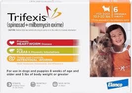 Trifexis Chewable Tablets For Dogs 10 1 20 Lbs 6 Treatments Orange Box