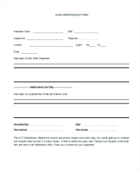 Sample Work Order Form Template Dipmycar Co