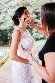 flawless makeup at an outdoor wedding