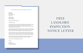 landlord inspection notice letter in