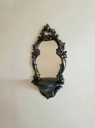 Black Mirror Shelf Vintage Mirror