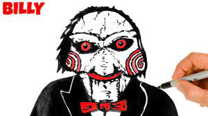 how to draw billy the puppet saw ink