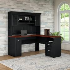 fairview 60w l shaped desk with hutch