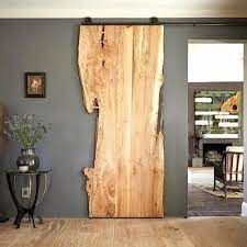 Brown Designer Raw Wooden Sliding Door