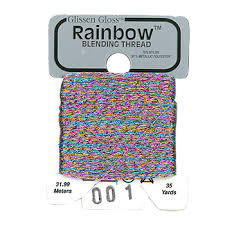 Glissen Gloss Rainbow Blending Thread 001 Multi White