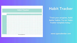 free printable habit tracker template