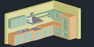 kitchen 3d autocad drawing