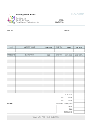 Clothing Store Invoice Template Invoice Manager For Excel