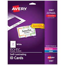 avery self laminating id cards 2 25 x