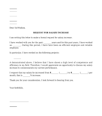 Letter Of Request For Salary Increase Sample Template