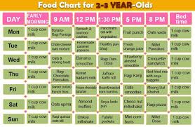 2 to 3 years baby food chart