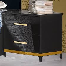Elegance Bedside Cabinet In Black Gloss