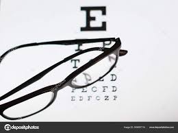 Eye Chart On Tablet And The Glass With E Standard Logarithm