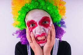 creepy clown makeup stock photos